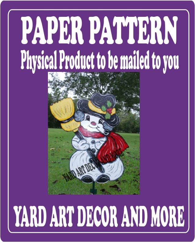 Christmas Snowman with Hat, Broom, Pipe and Scarf Yard Art Paper Pattern