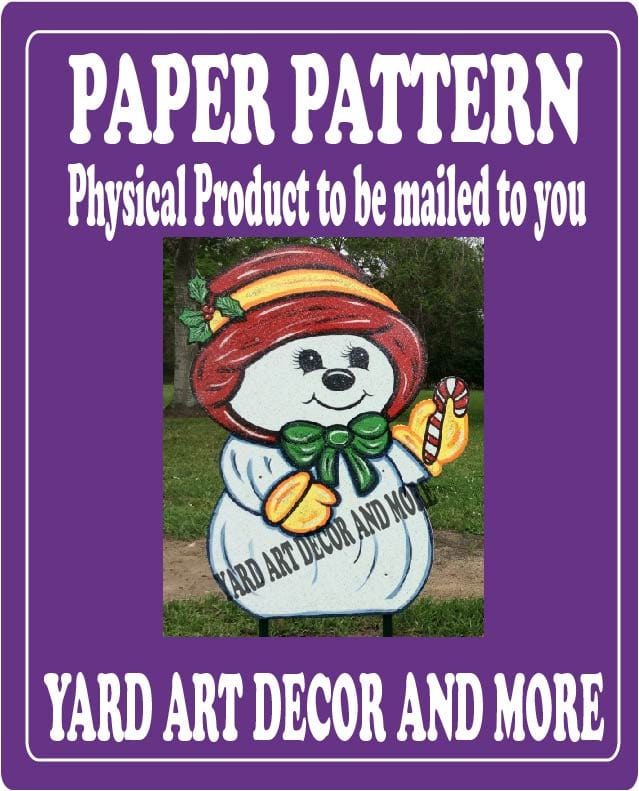 Christmas Snowman Ma with Scarf Yard Art Paper Pattern