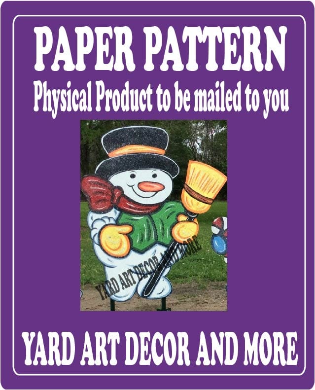 Christmas Snowman Pa with Broom Yard Art Paper Pattern