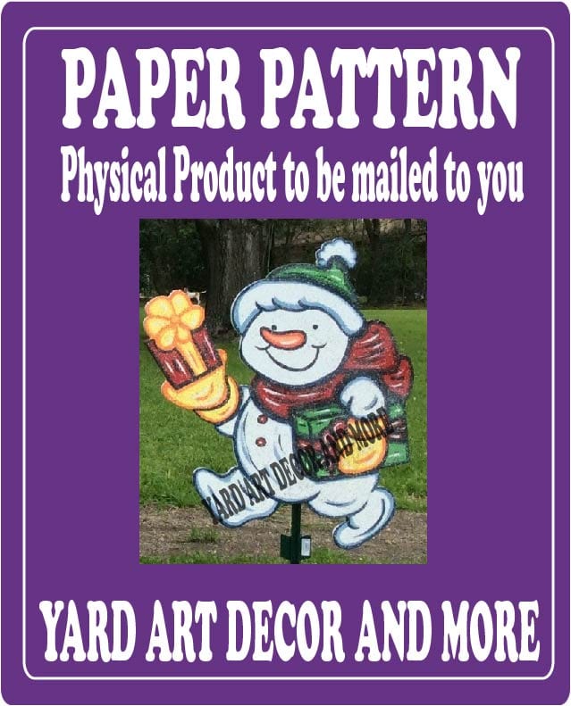 Christmas Snowman Baby with Present Yard Art Paper Pattern