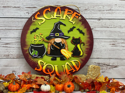 Scare Squad Round Indoor Sign Halloween Decor