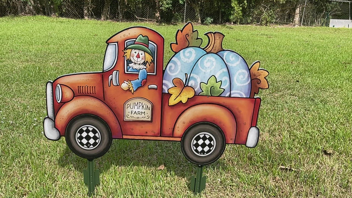 Fall Truck Pumpkin Yard Decoration