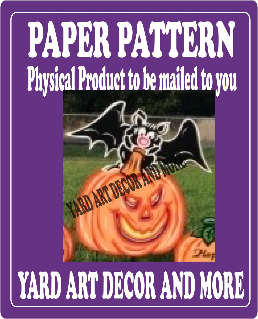 Halloween Bat on Pumpkin Yard Art Decor Paper Pattern