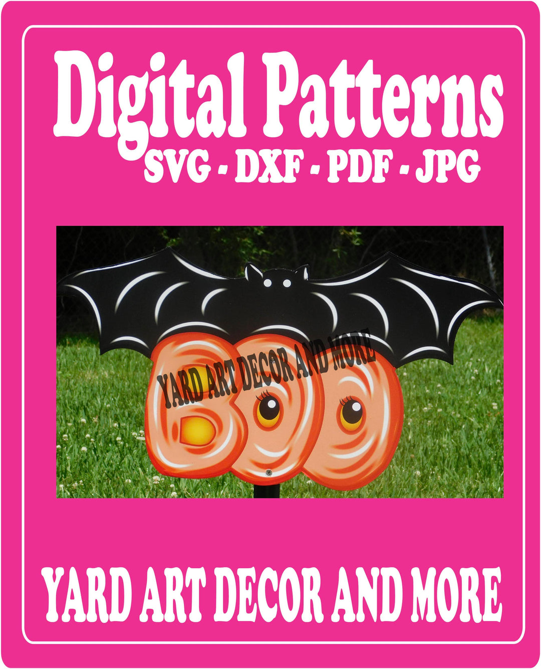 Halloween Boo Bat yard sign digital template