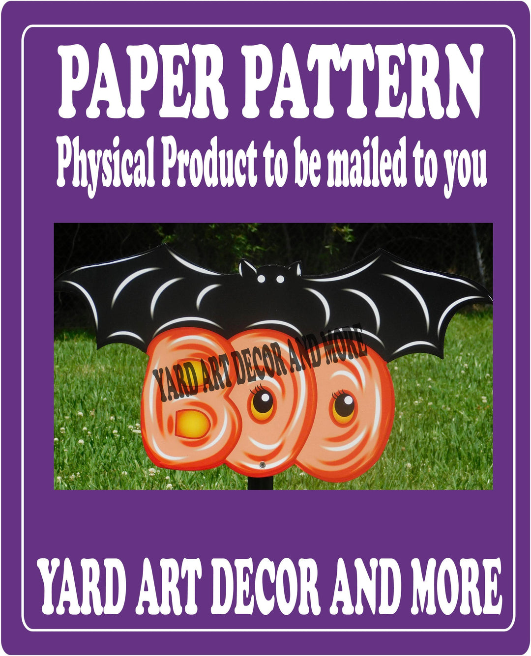 Halloween Boo Bat yard sign paper pattern