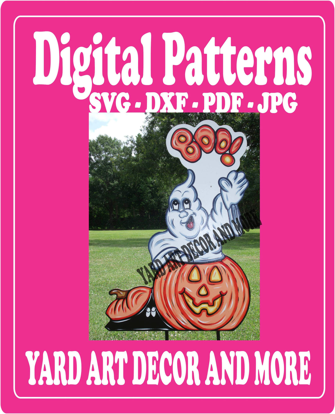 Halloween Boo Ghost yard sign digital template