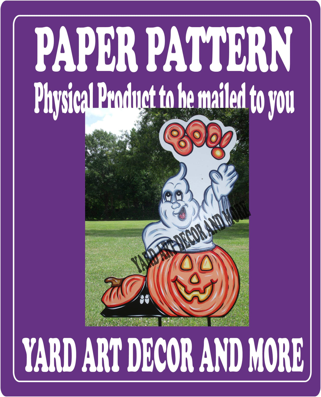 Halloween Boo Ghost yard sign paper pattern