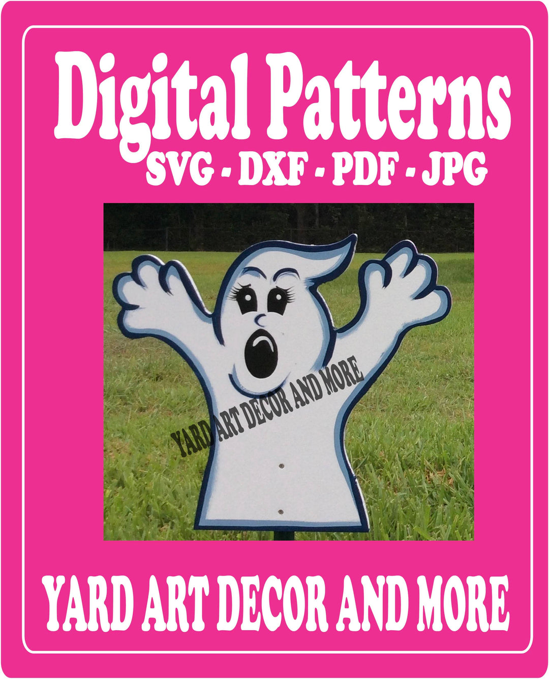 Halloween Ghost Yard Art Decor Digital Template