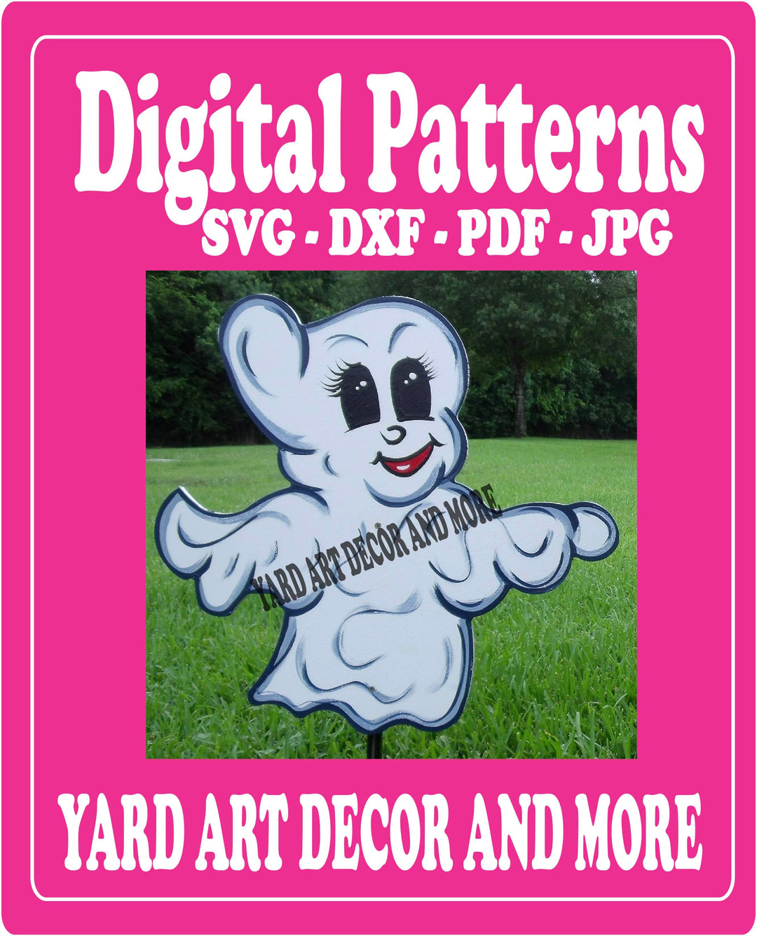 Halloween ghost arms wide yard art decor digital pattern