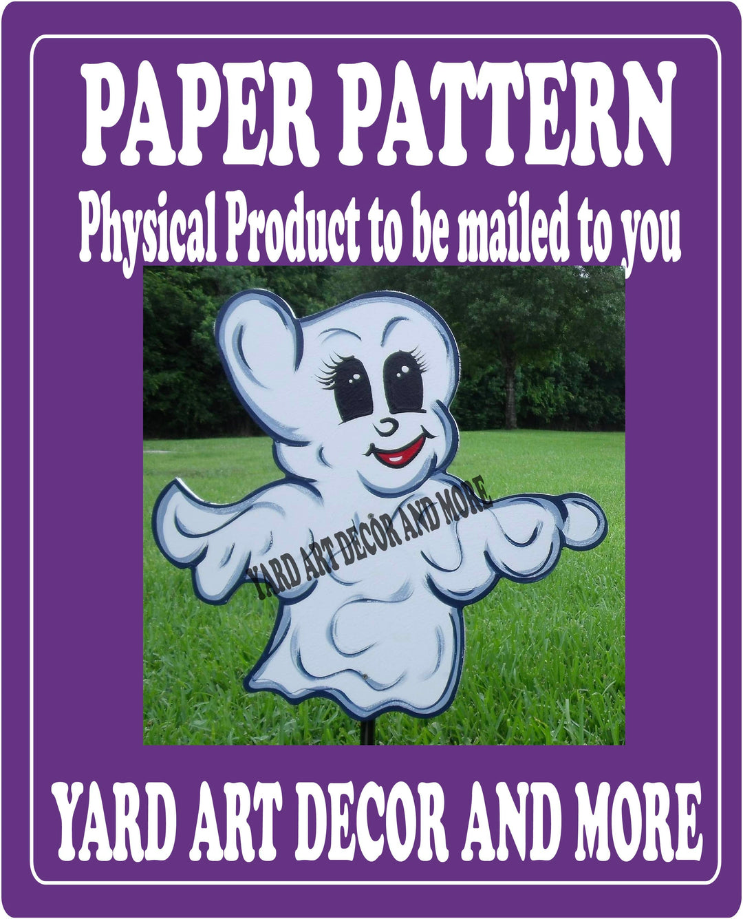 Halloween ghost arms wide yard art decor paper pattern