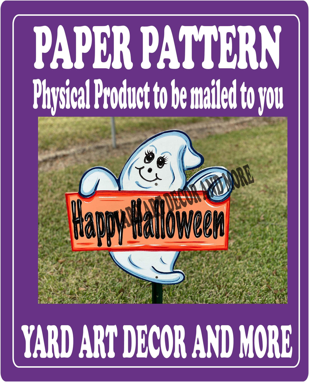 Happy Halloween Ghost yard art decor paper pattern