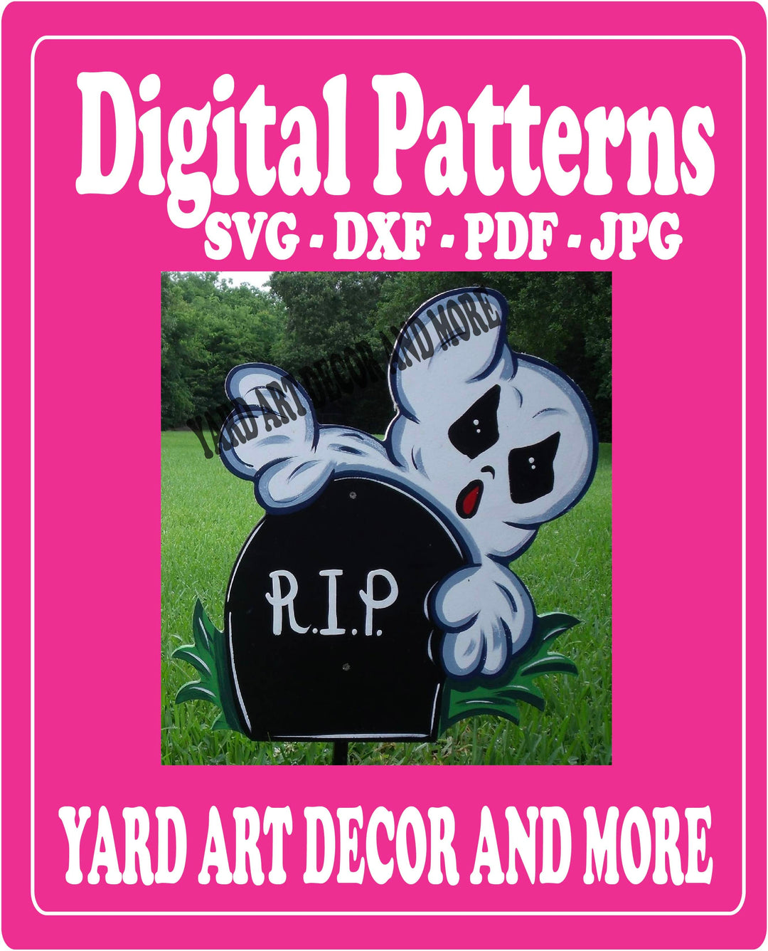 Halloween RIP Ghost Yard art decor digital template