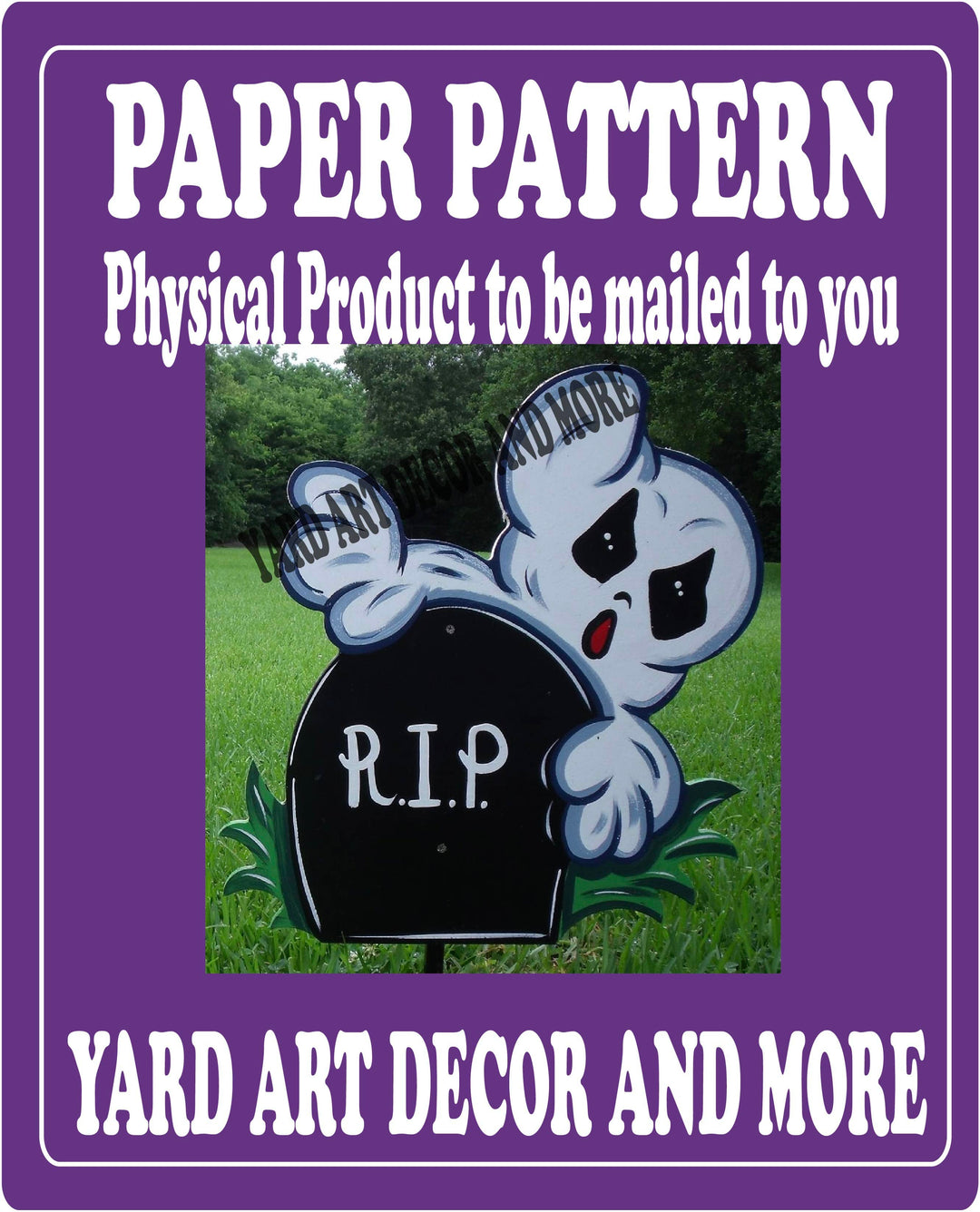 Halloween RIP Ghost Yard art decor paper pattern