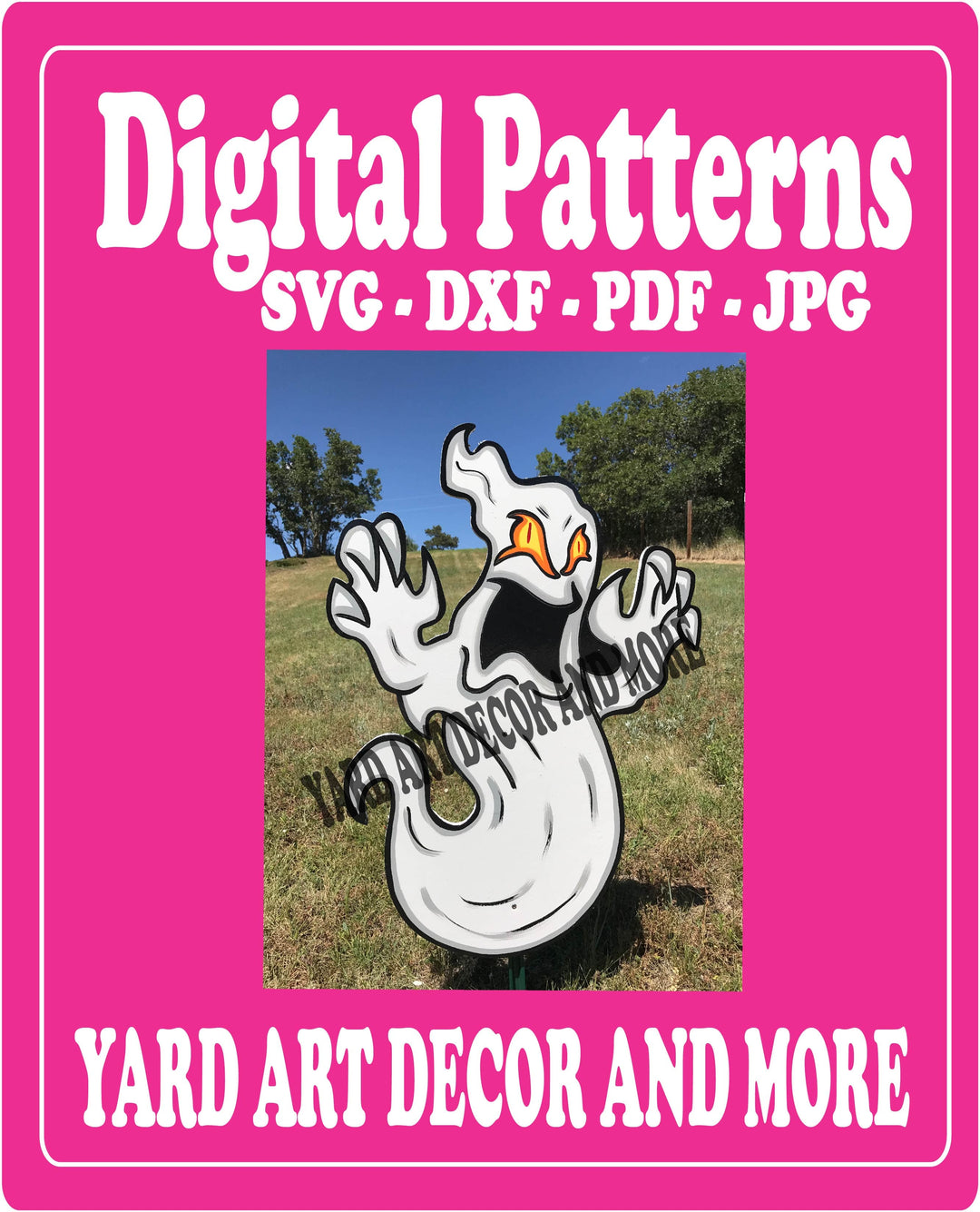 Halloween Scary Waving Ghost yard art decor digital template