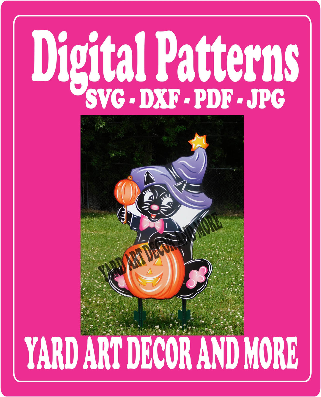 Halloween Black Cat Yard Art Decor Digital Template