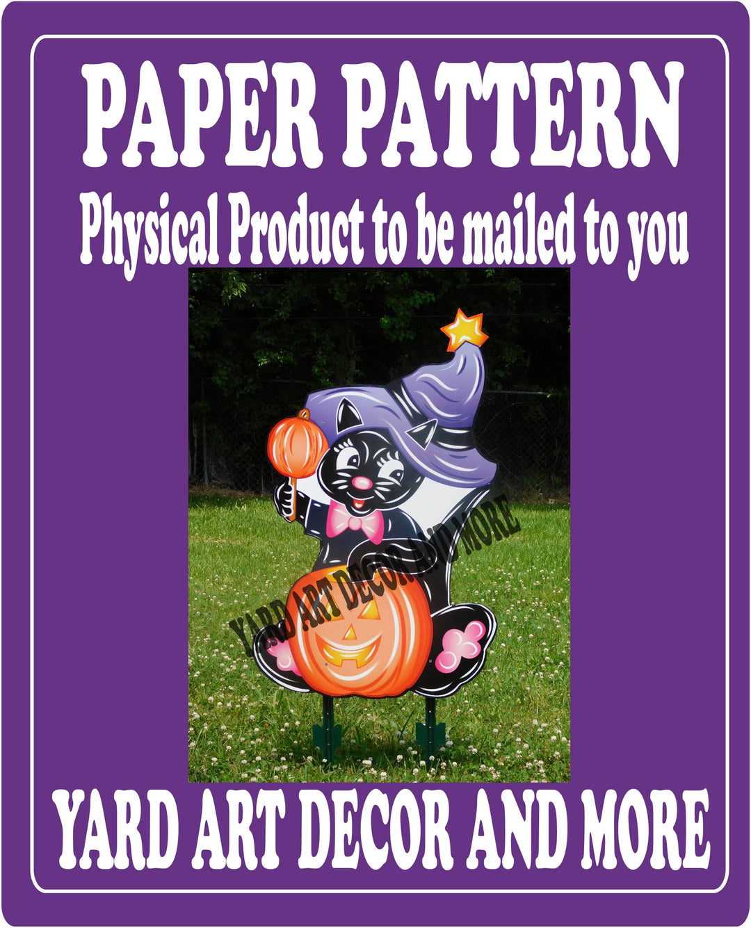 Halloween Black Cat Yard Art Decor Paper Pattern