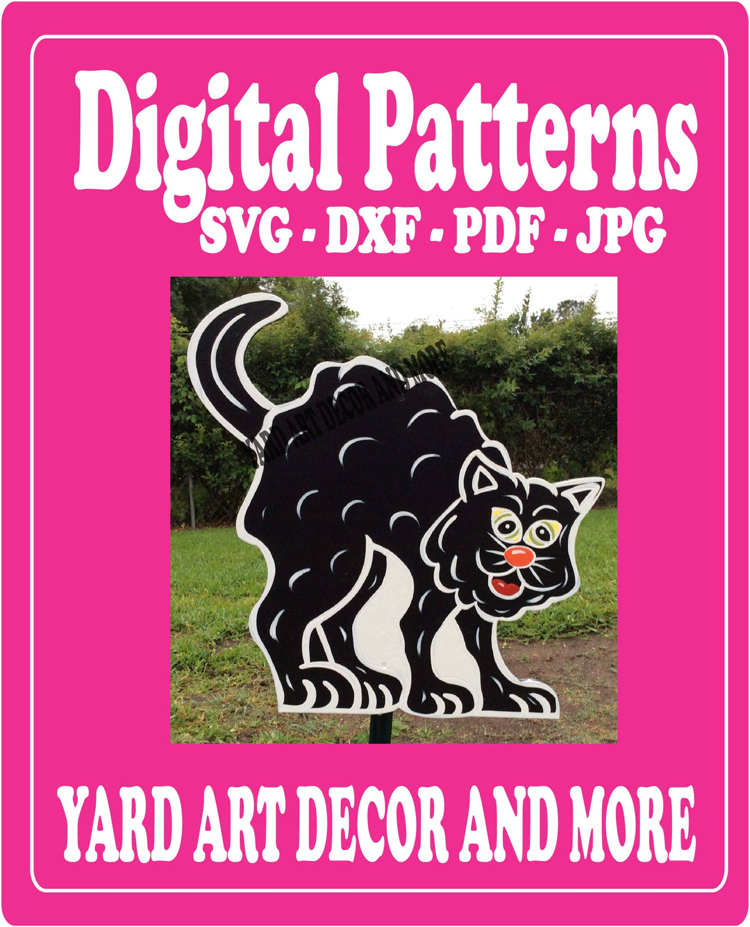 Halloween Black Cat yard art decor digital template