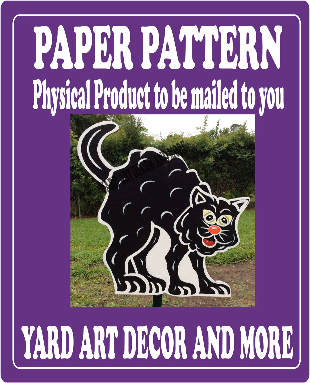 Halloween Black Cat yard art decor paper pattern