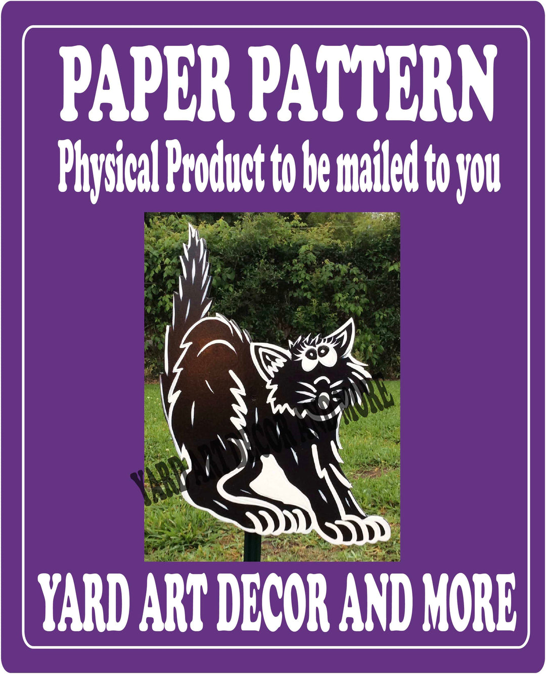 Halloween Black Cat with Spikey Hair yard art sign paper pattern