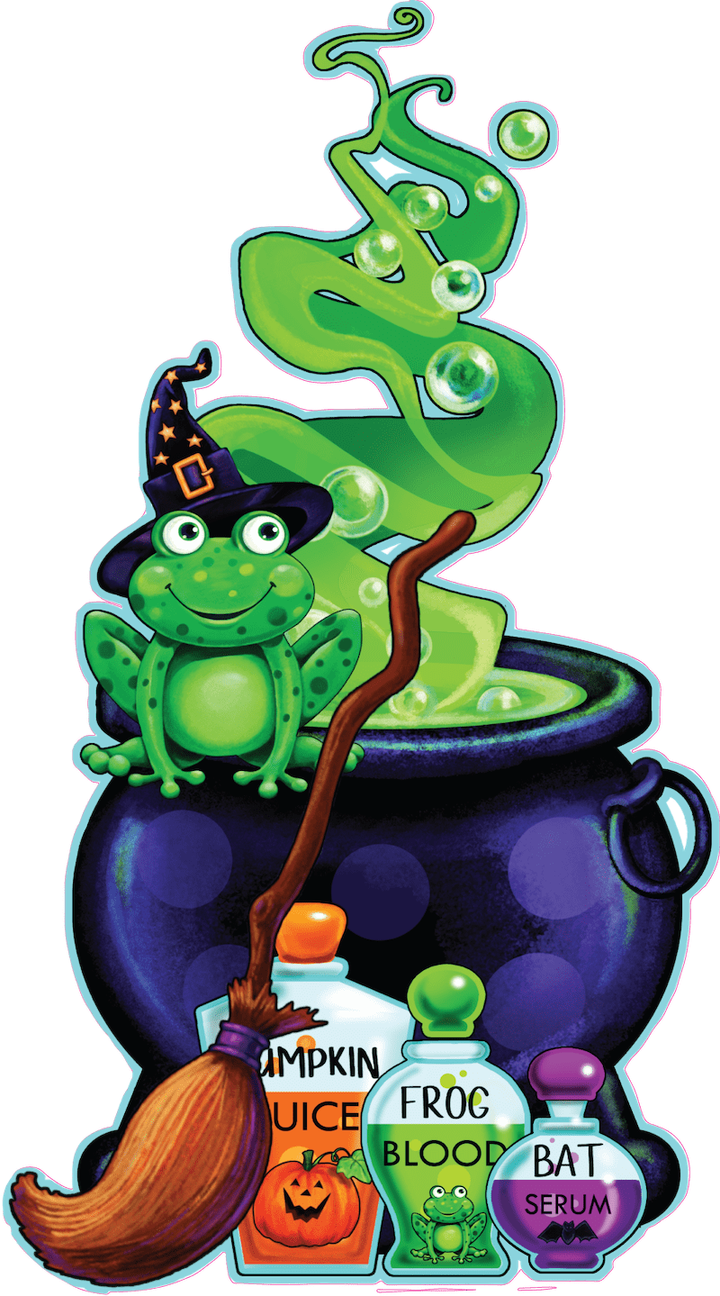 Frog Cauldron Halloween Yard Art