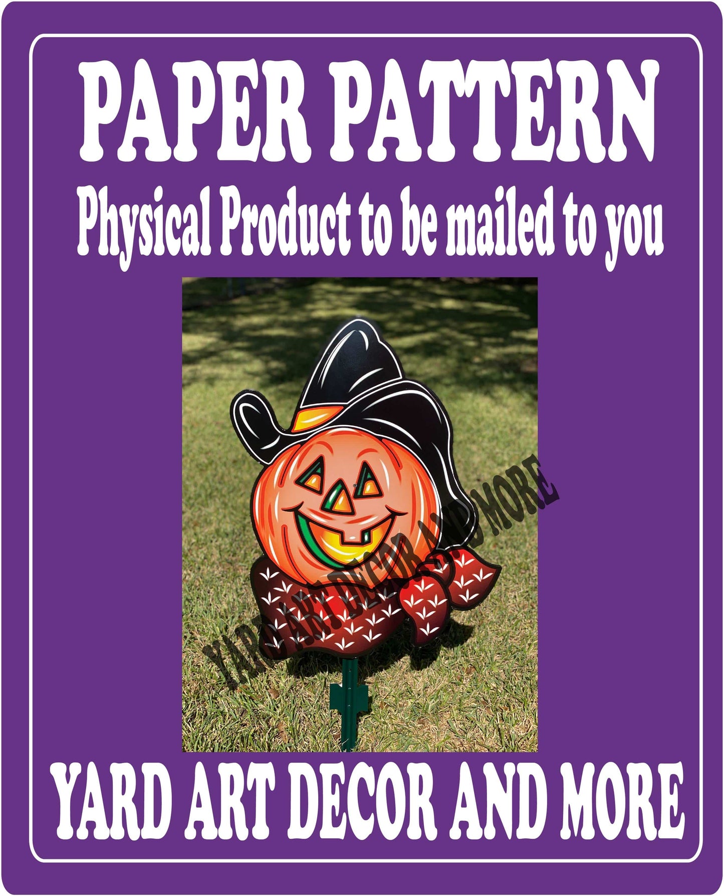Fall Cowboy Hat Pumpkin Yard Decor Paper Pattern