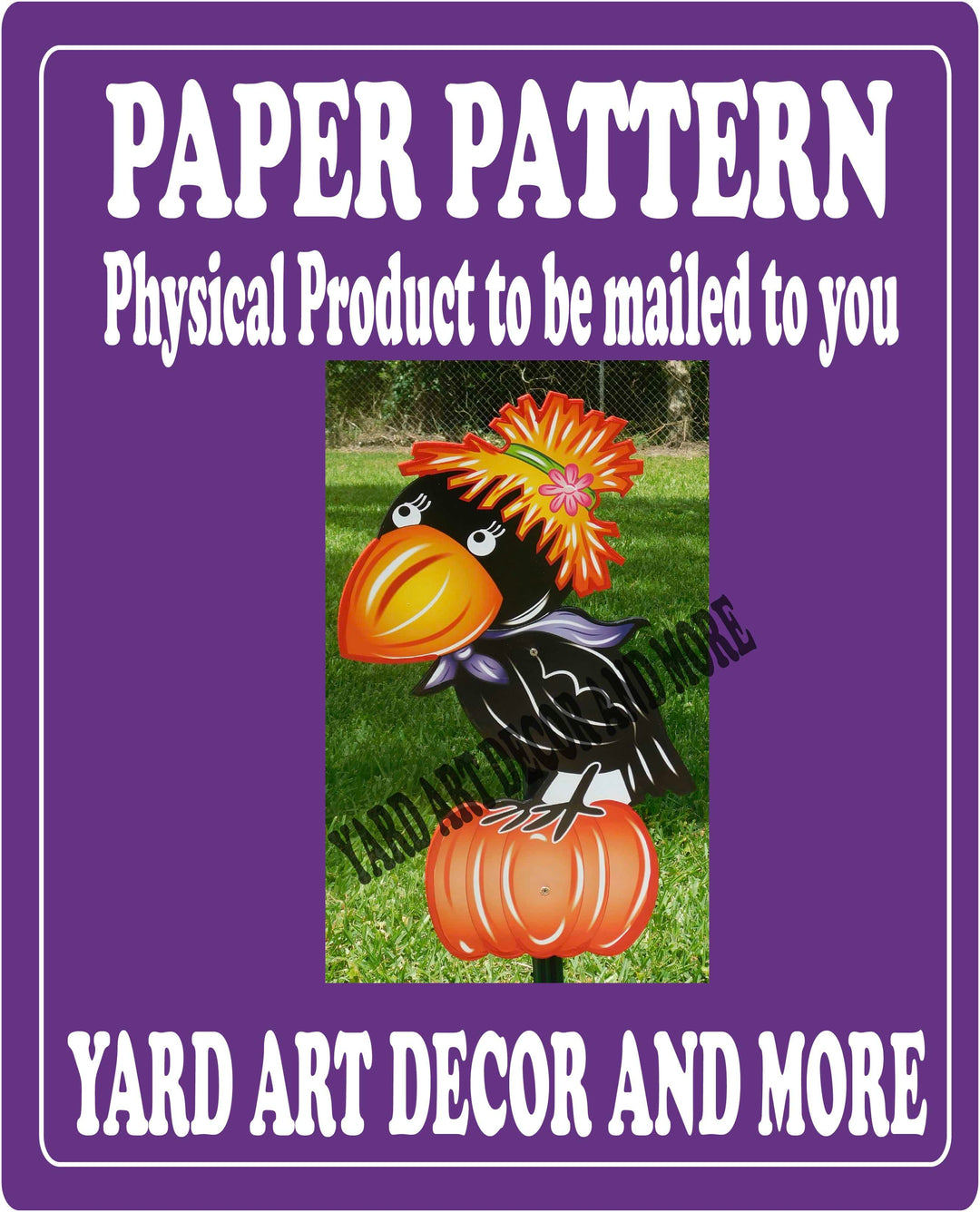 Fall Crow on Pumpkin yard art decor paper patterns