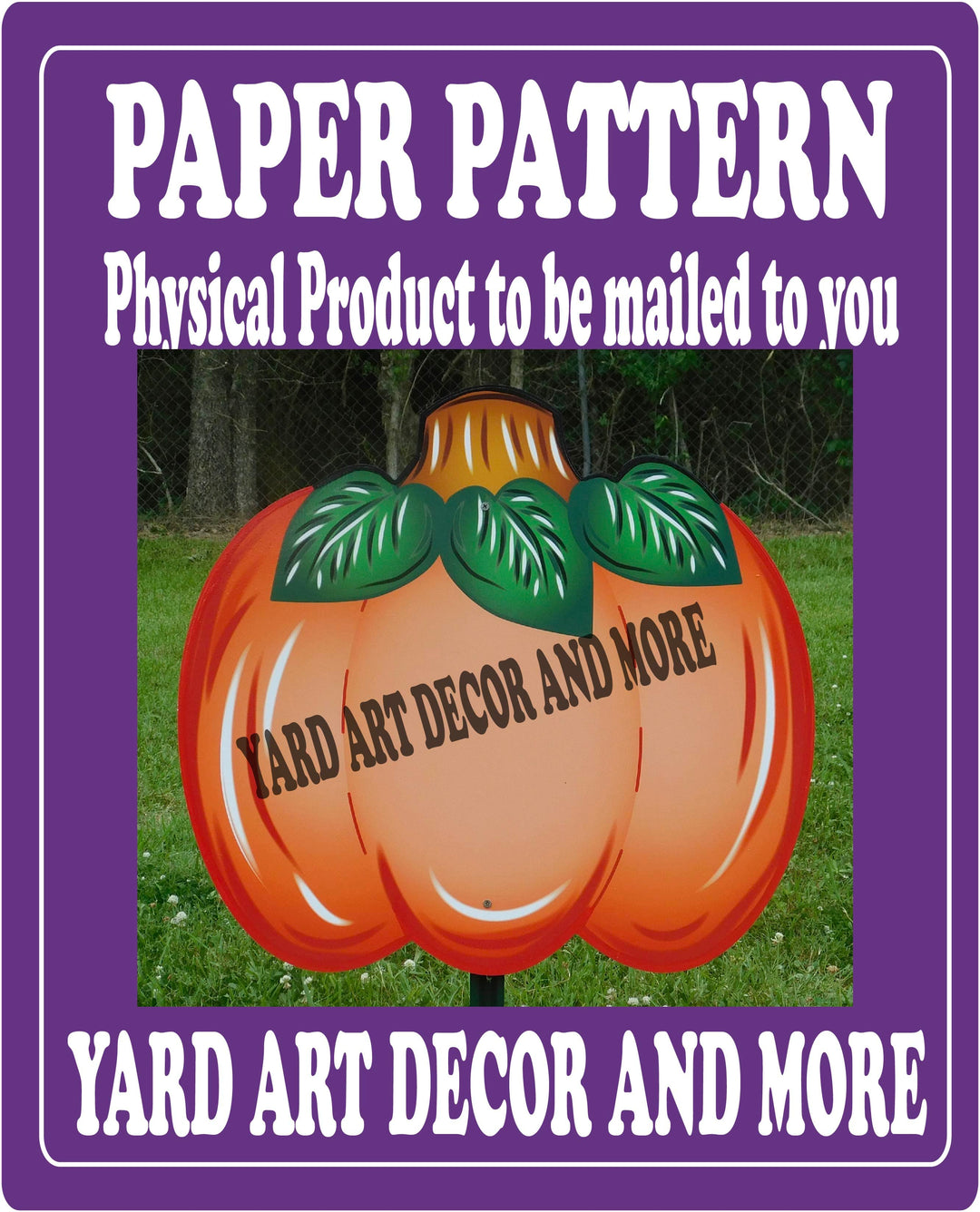 Fall Pumpkin with leaves yard art decor paper pattern