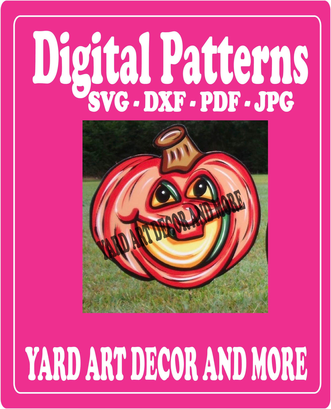 Smiling Pumpkin Yard Art Decor Digital Template