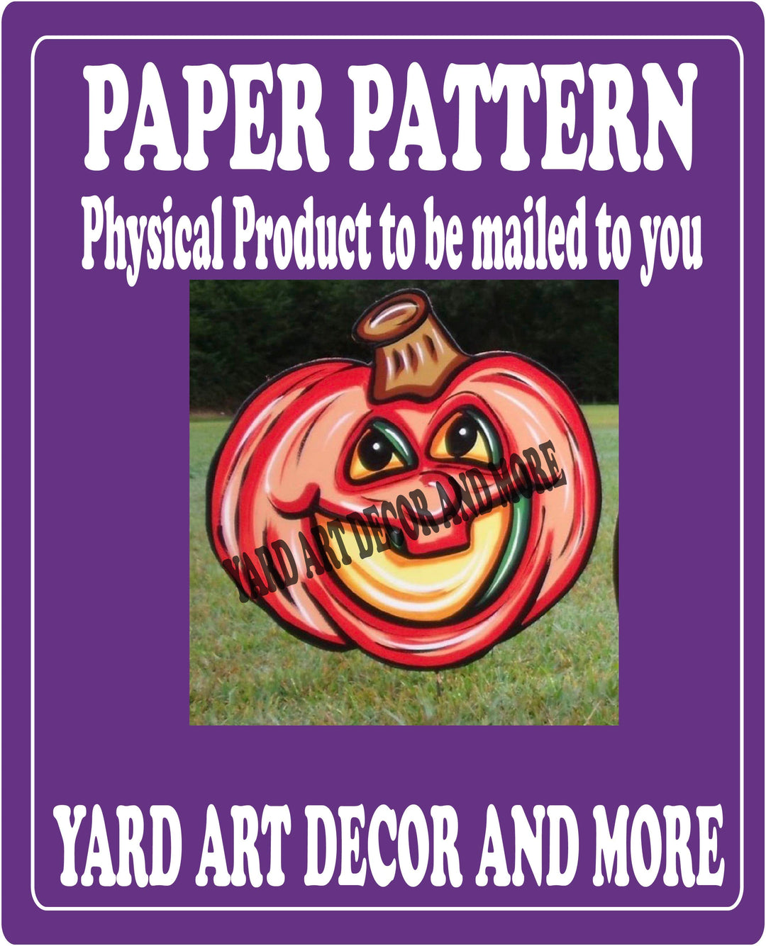 Fall Pumpkin with face yard art sign paper pattern
