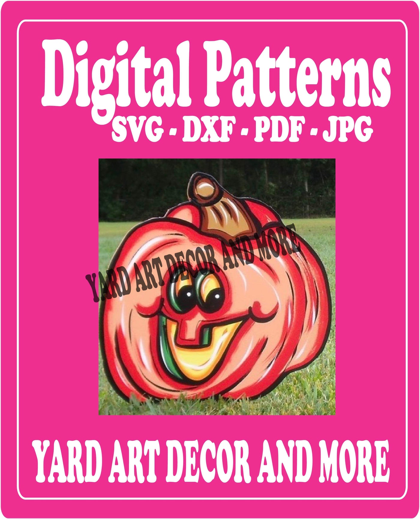 Halloween Pumpkin with Face yard art decor digital template