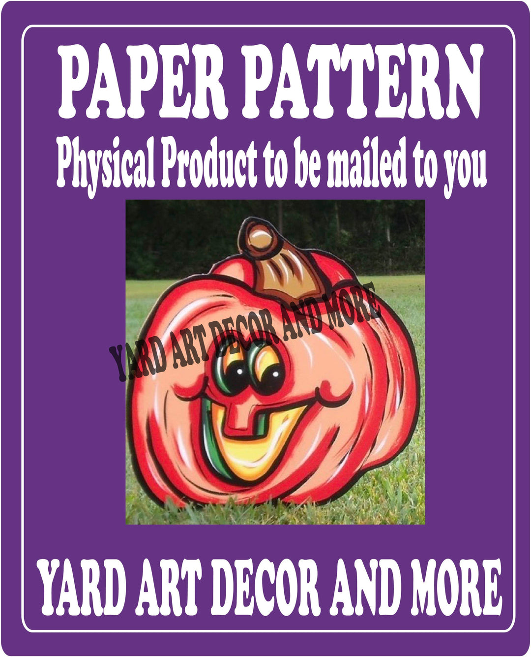Halloween Pumpkin with Face yard art decor paper pattern