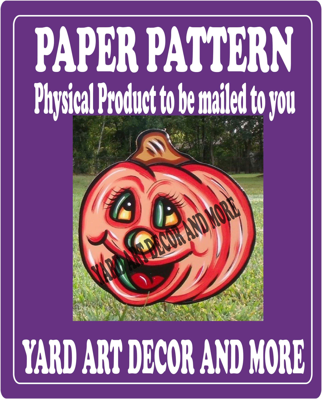 Halloween Pumpkin with smiling face yard art decor paper patterns