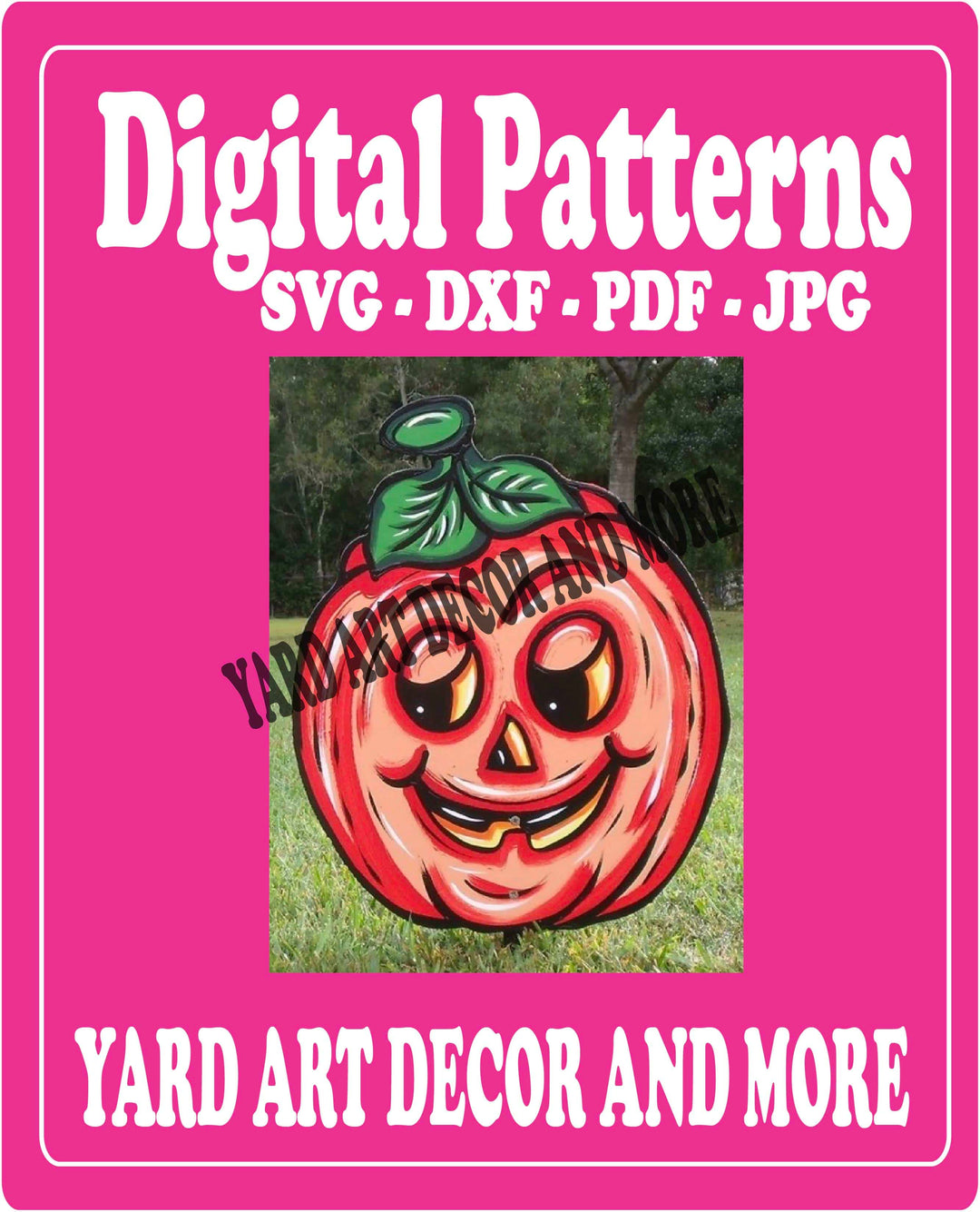Halloween Pumpkin Face yard art decor digital template
