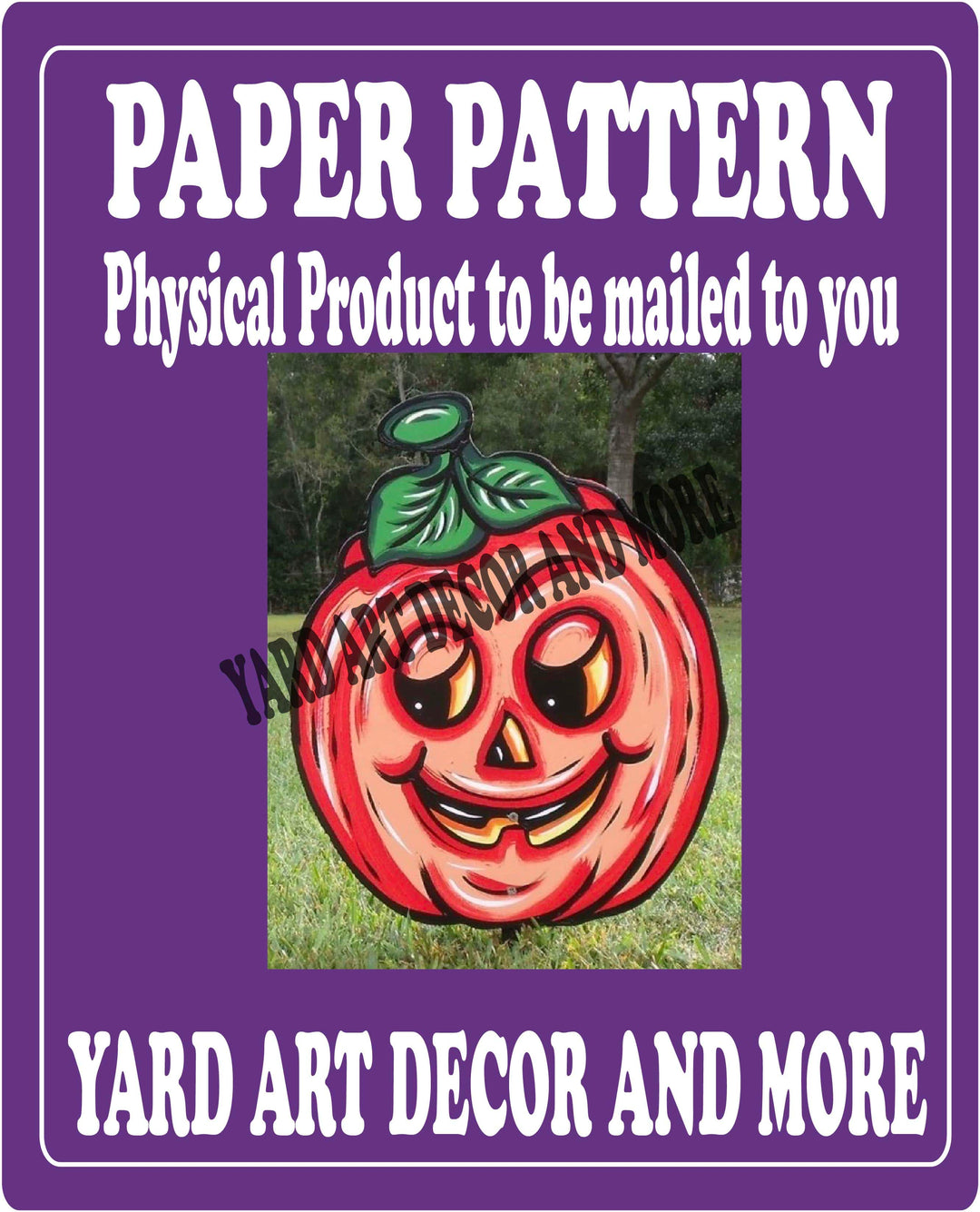 Halloween Pumpkin Face yard art decor paper pattern
