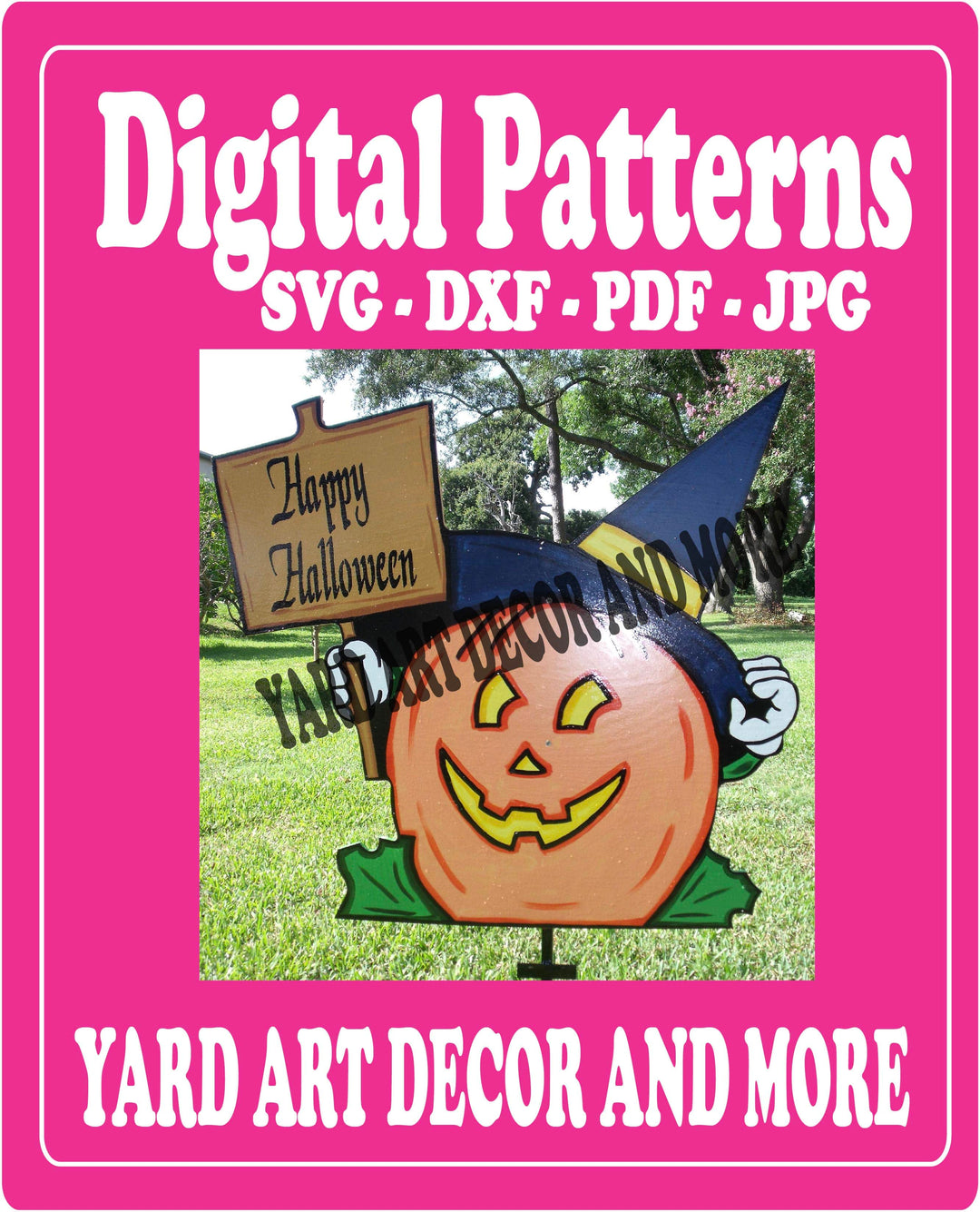 Happy Halloween Pumpkin Yard Art Decor digital Template