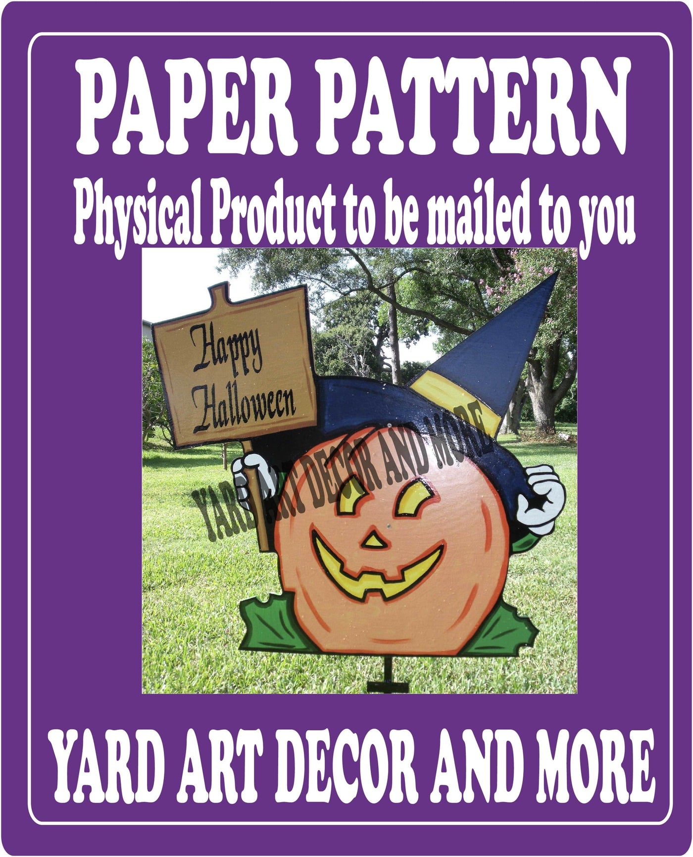 Happy Halloween Pumpkin Yard Art Decor Paper Pattern