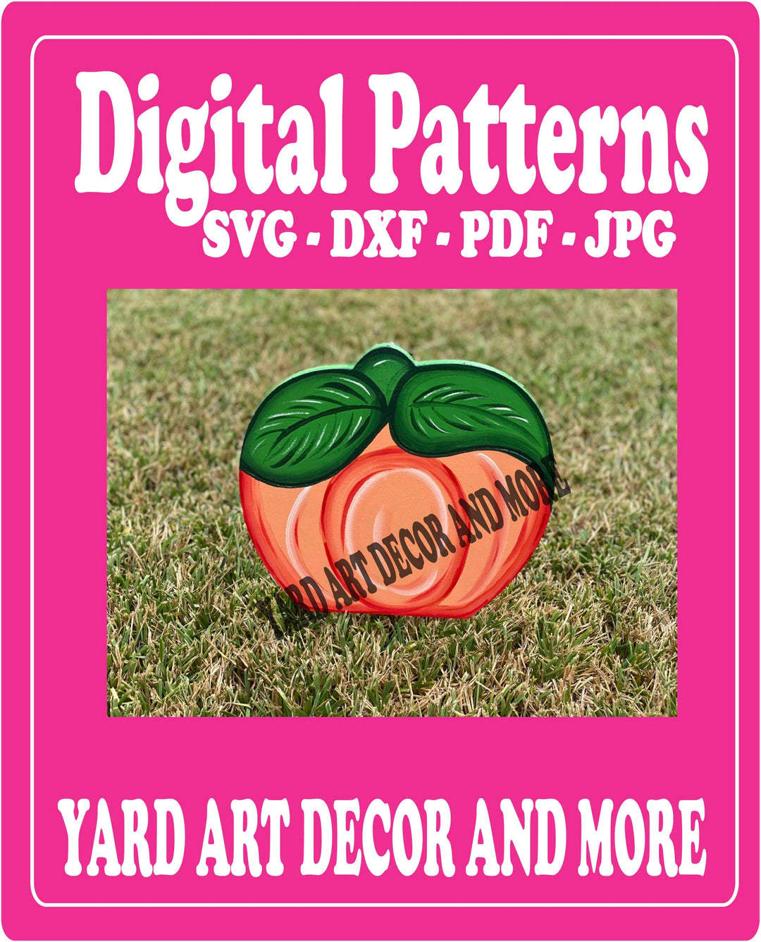 Fall Pumpkin with leaves yard art decor digital template