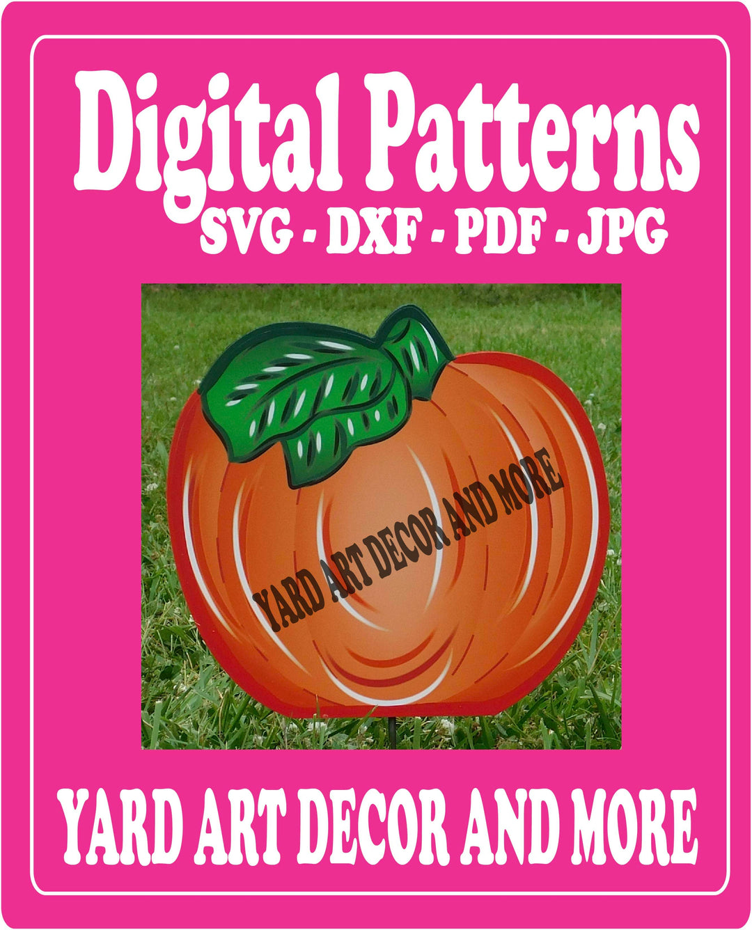 Fall Pumpkin leaves on left yard art decor digital template