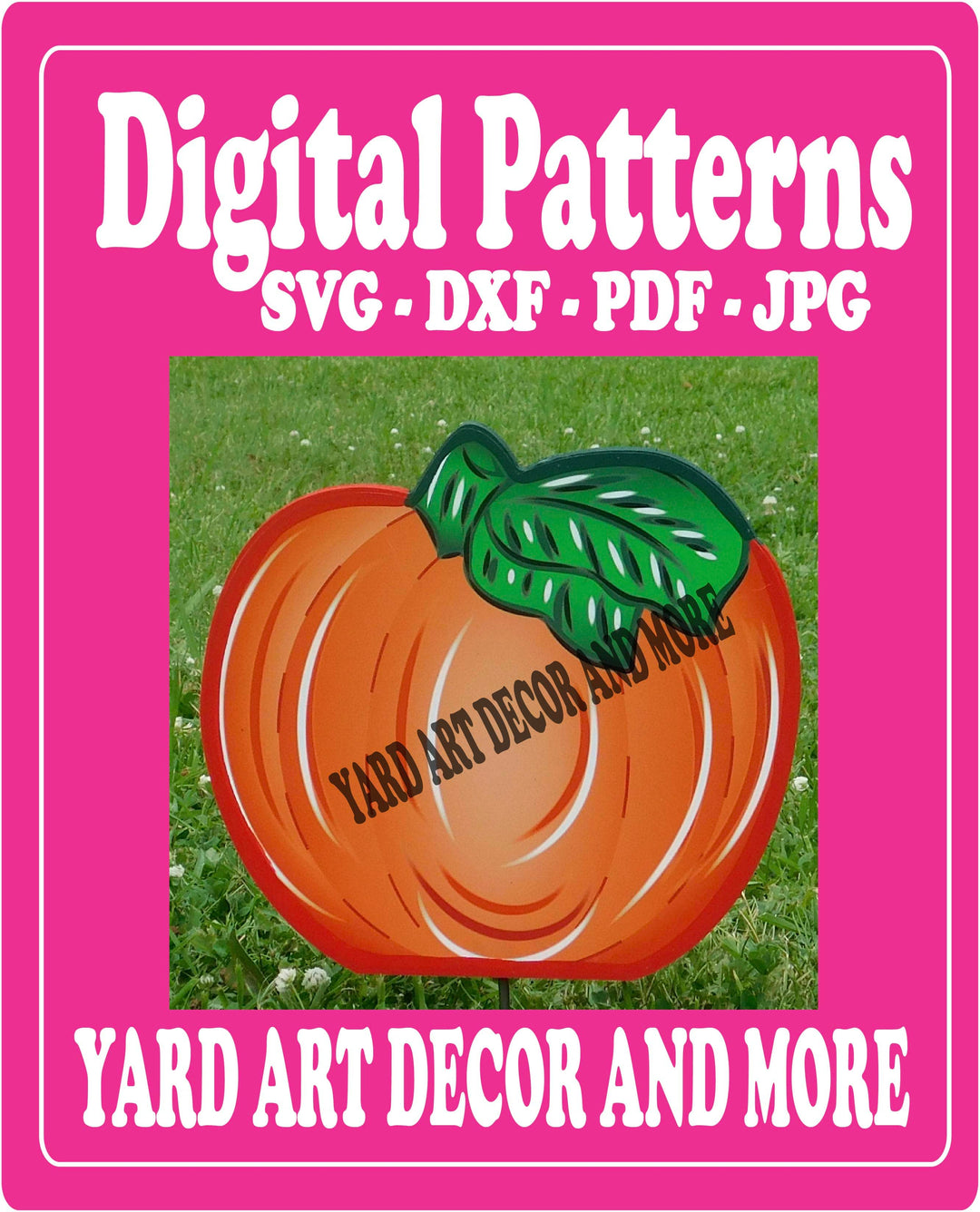 FALL SMALL PUMPKIN LEAF ON RIGHT YARD ART DECOR DIGITAL TEMPLATE