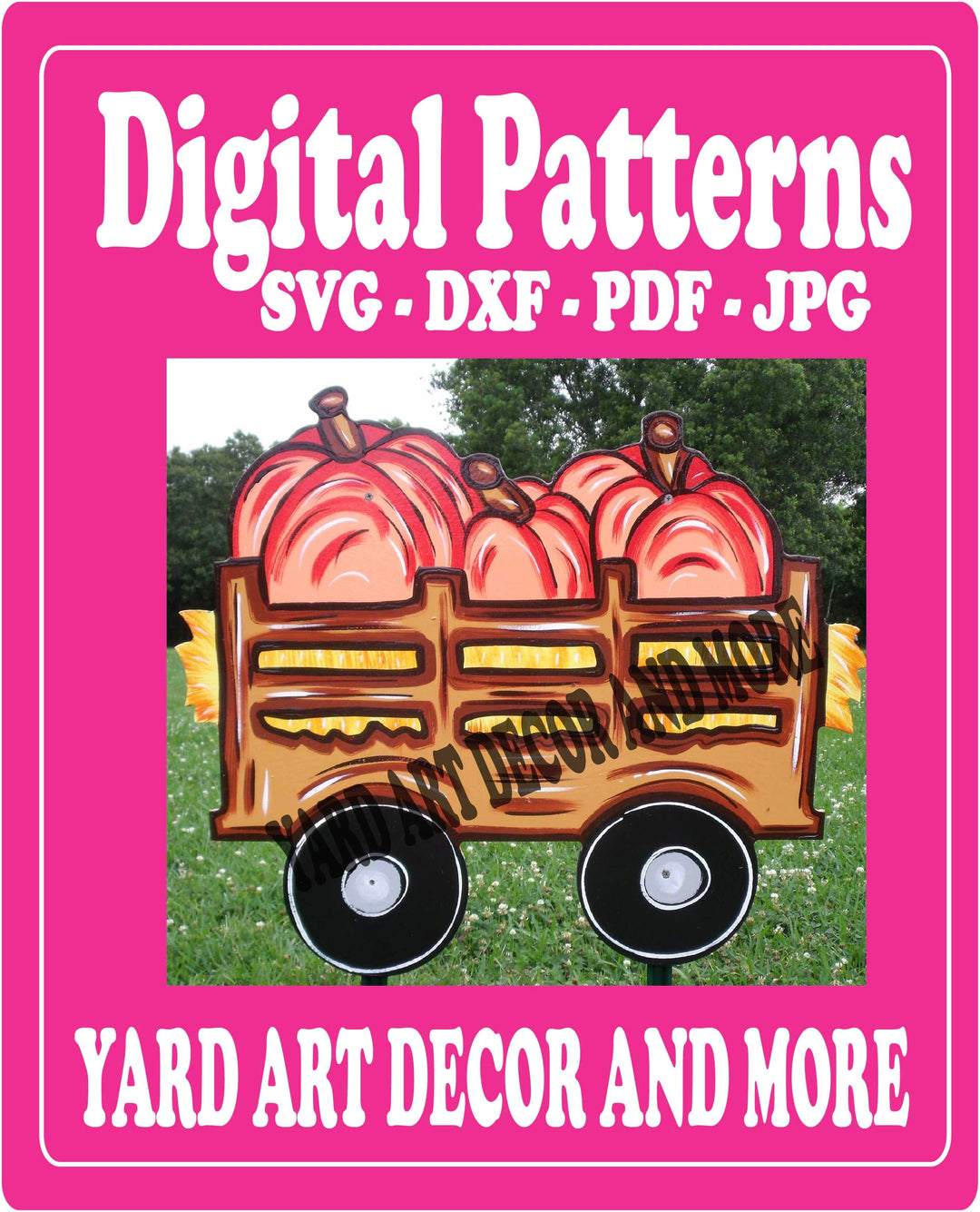 Fall Wagon of Pumpkins Yard Decor Digital Template