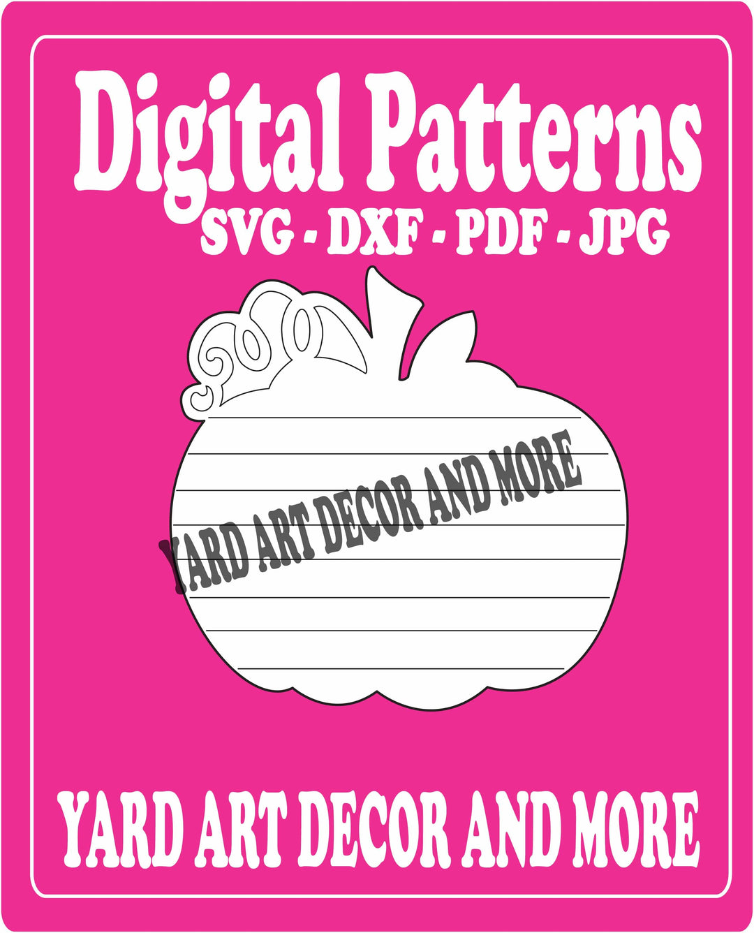 Fall Striped Pumpkin Yard Art Decor Digital Template