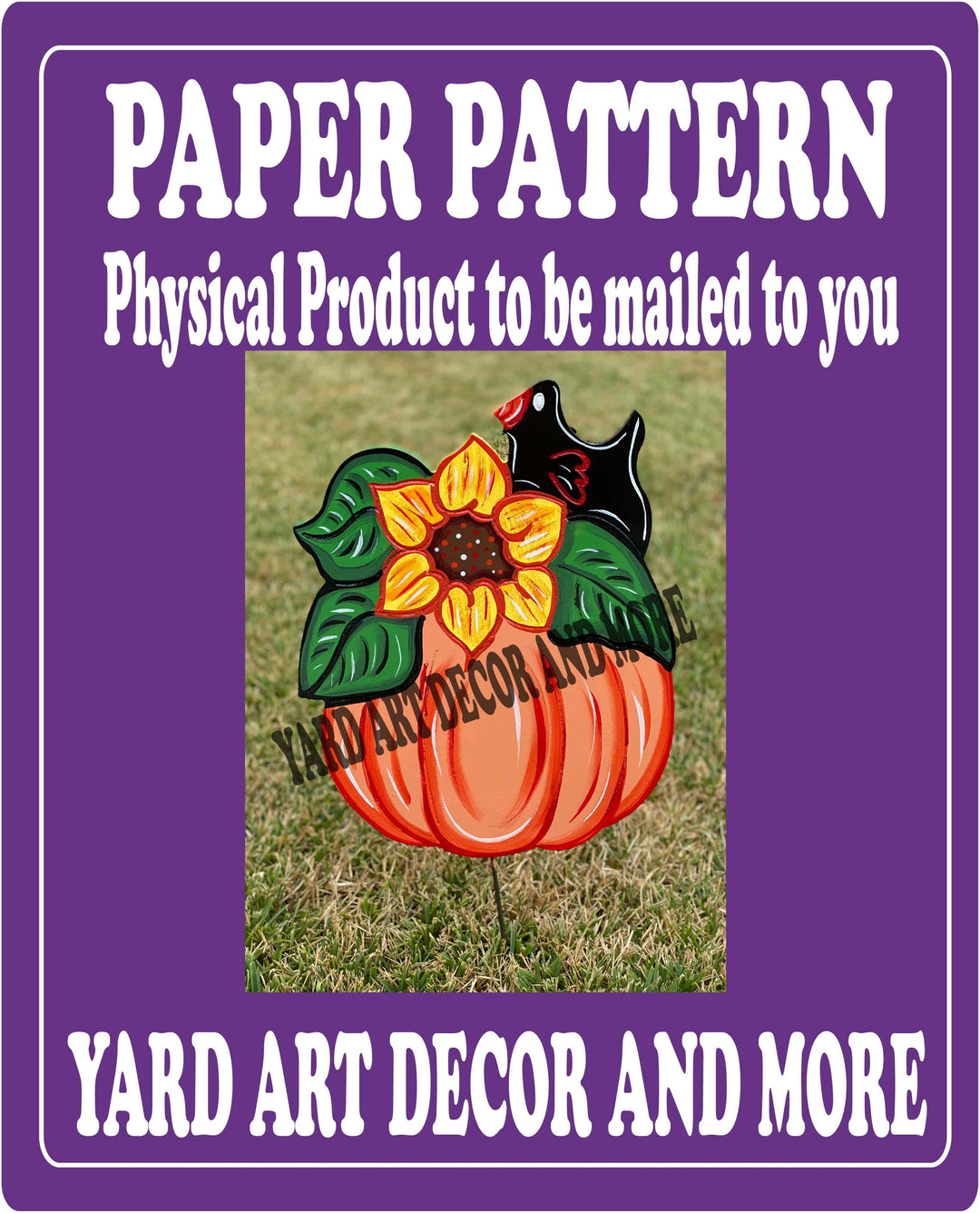 Fall Pumpkin with Crow yard art decor paper pattern