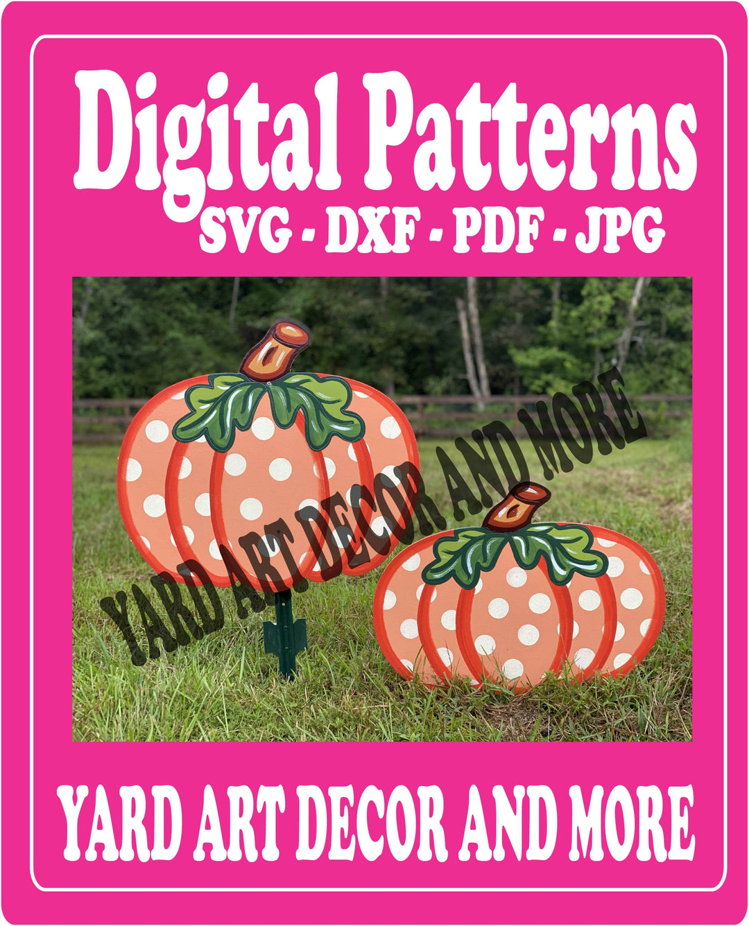 Fall Whimsical Pumpkin Yard Decor Digital Template
