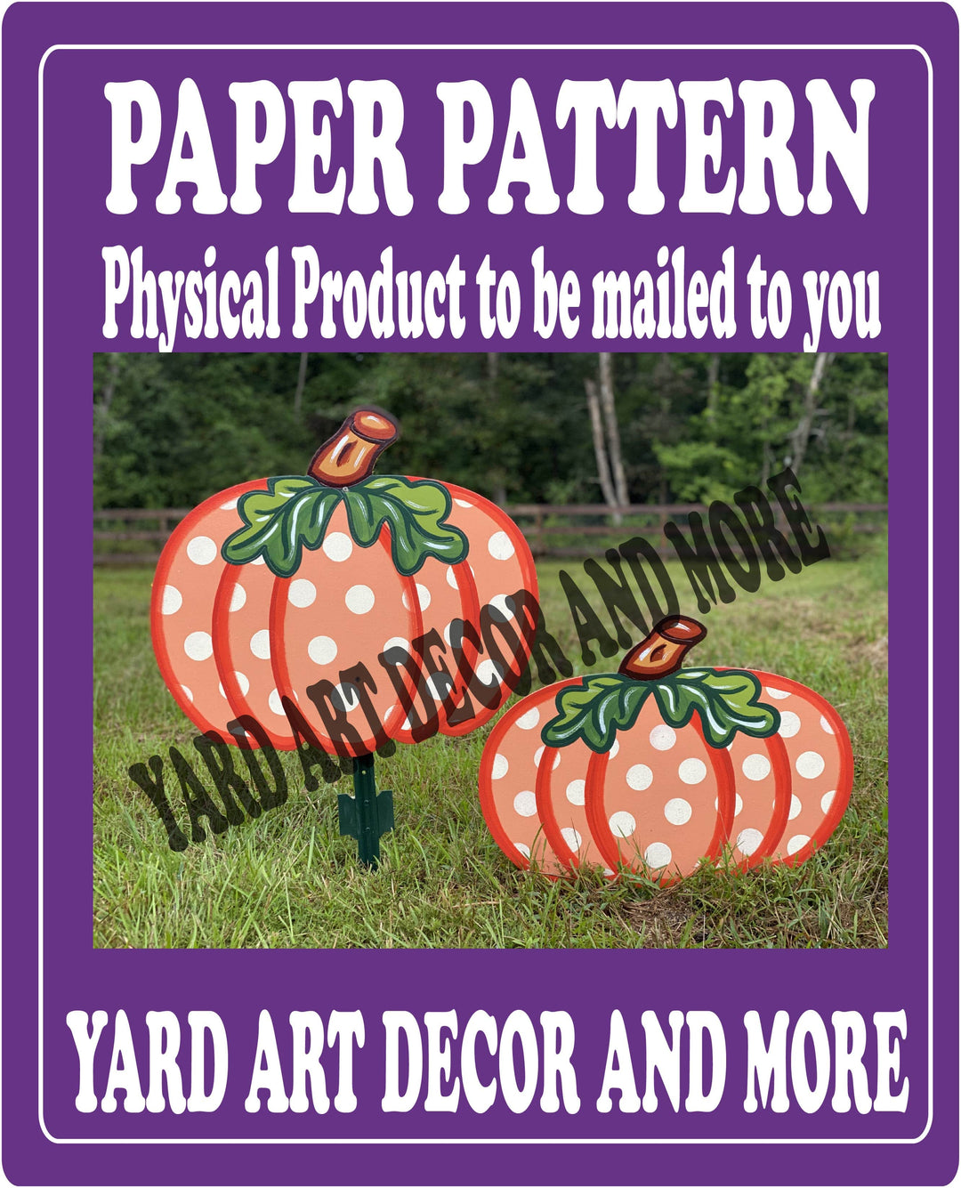 Fall Whimsical Pumpkin Yard Decor Paper Pattern
