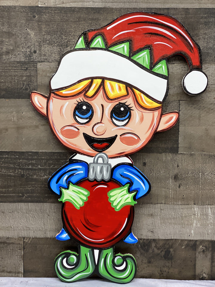 Christmas Yard Art Elf Boy with Bulb Blank Ready to be painted by you
