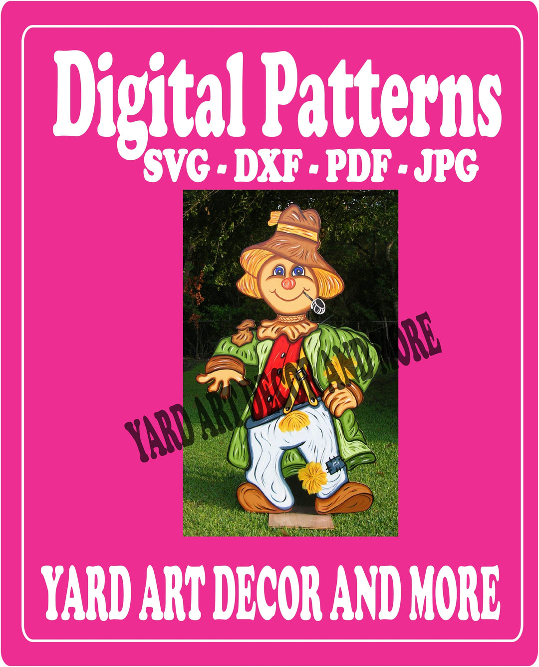 Fall Scarecrow with Pipe Yard Sign Digital Template