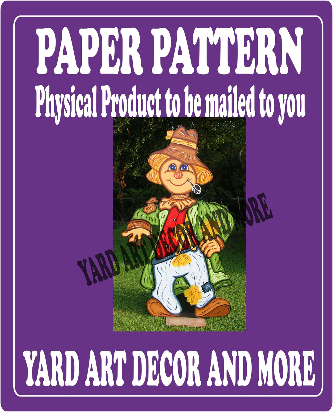 Fall Scarecrow with Pipe Yard Sign Paper Pattern