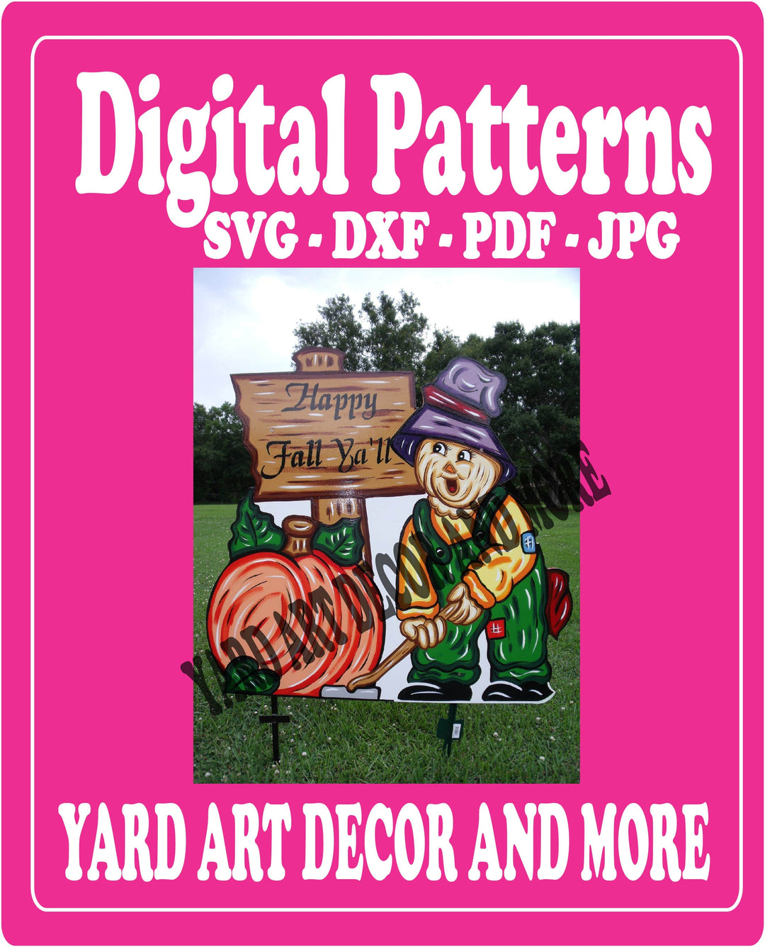 HALLOWEEN SCARECROW WITH PUMPKIN YARD DECOR DIGITAL TEMPLATE