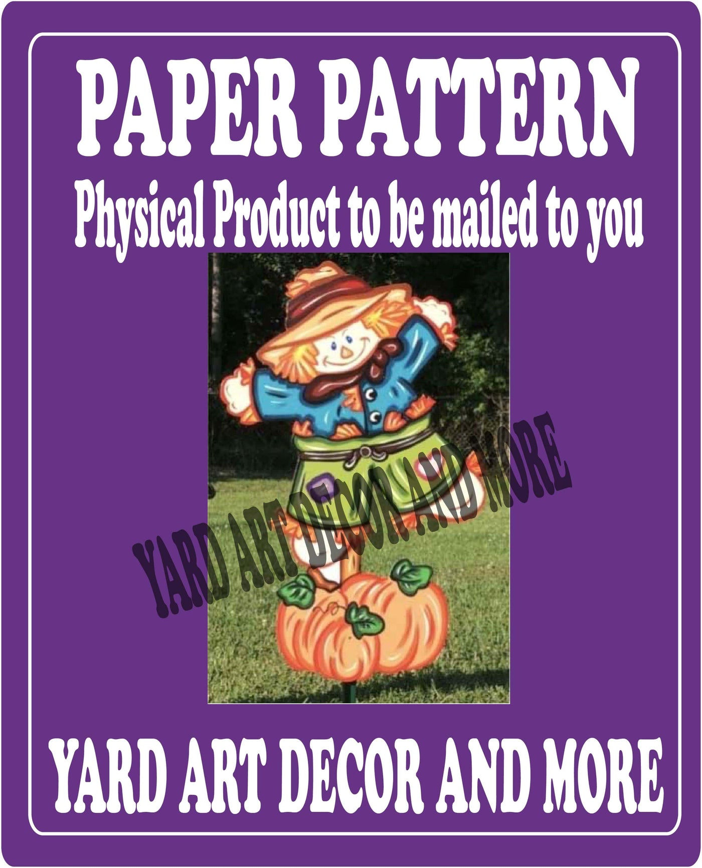 Fall Scarecrow on Stick Yard Sign Paper Pattern