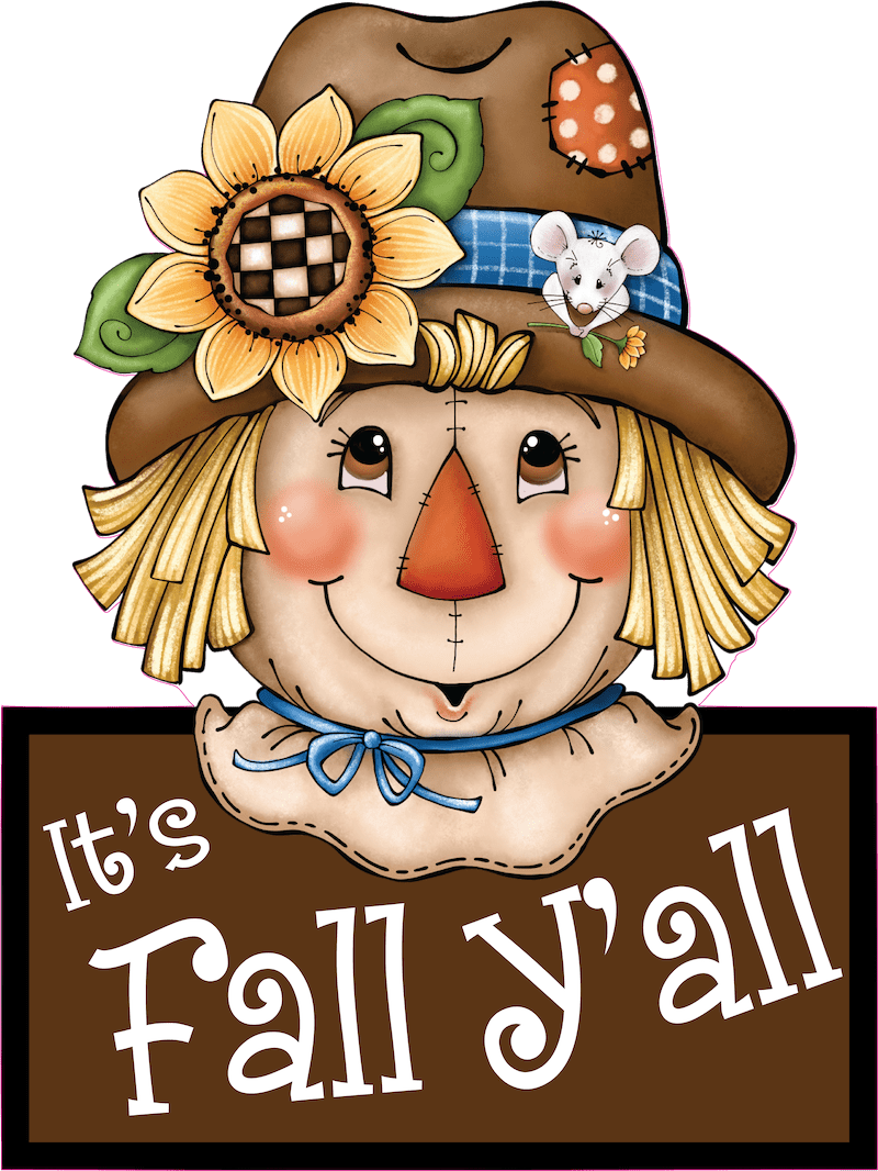 Scarecrow Face with Sign Fall Yard Art